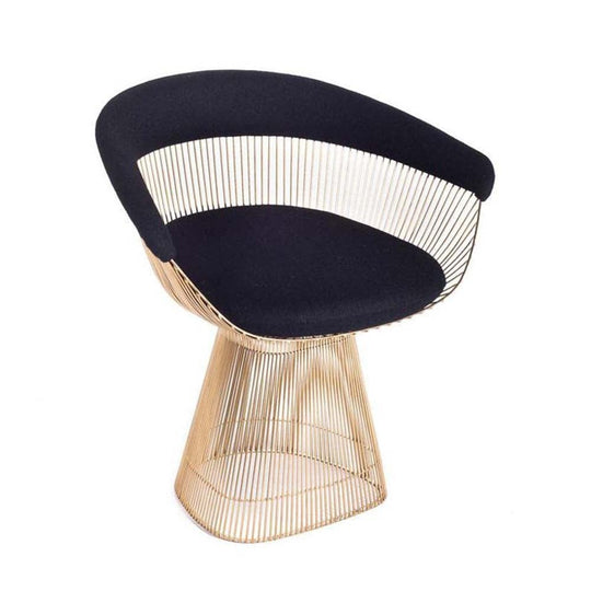 Reproduction Platner, chaise de salle à manger, en acier, polyuréthane et fibre de verre, or