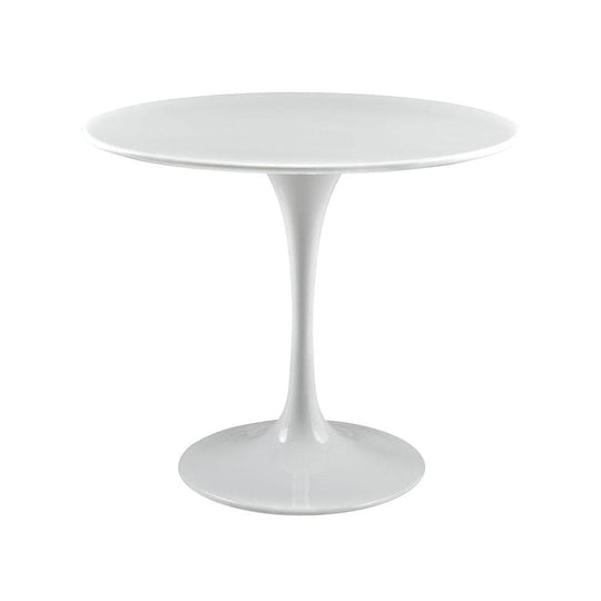 Reproduction Tulipe, table à dîner, en aluminium et mdf, blanc, 36"