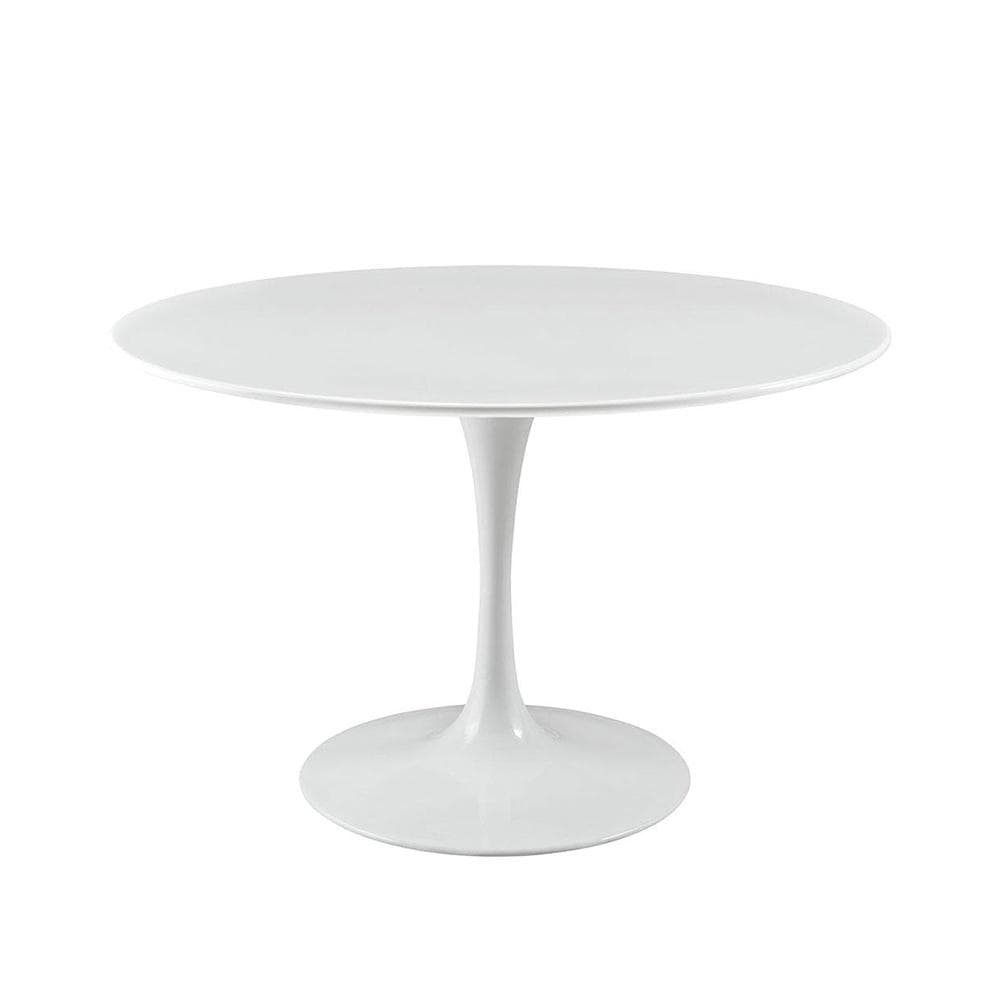 Reproduction Tulipe, table à dîner, en aluminium et mdf, blanc, 39"