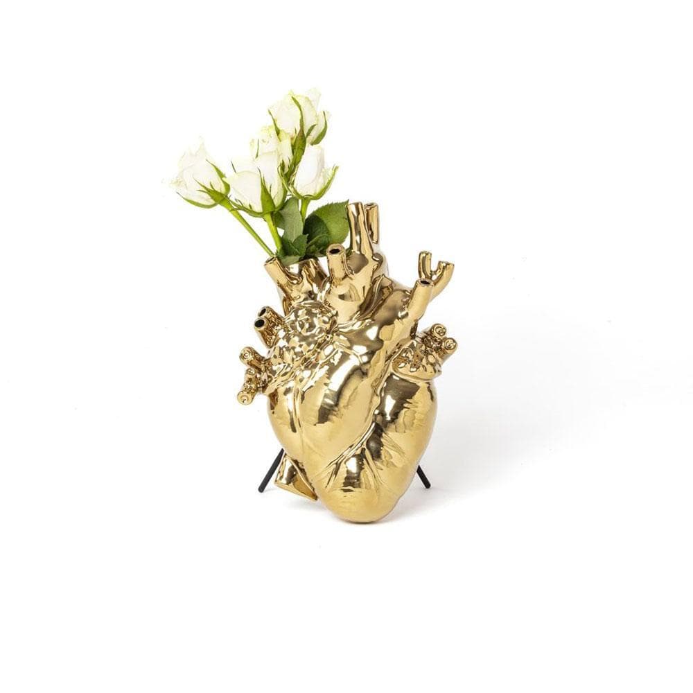 Seletti Love in Bloom, vase, en résine, or