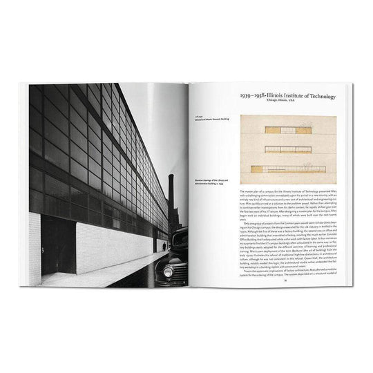 Taschen Mies Van Der Rohe, livre d’art. Découvrez le maître du minimalisme moderne Mies van der Rohe, un des lanceurs de tendance les plus représentatifs et débattus du vingtième siècle