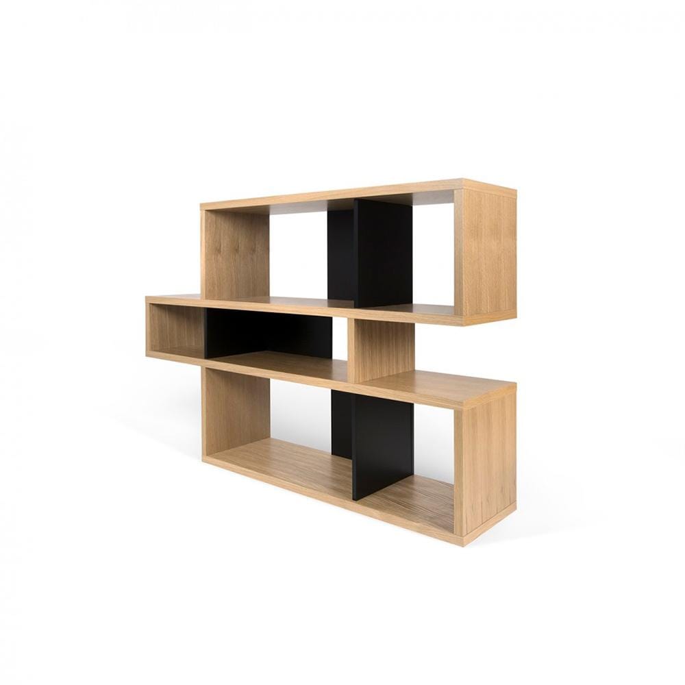 TemaHome London 001, bibliothèque d’une hauteur de 100 cm, en bois, chêne, noir