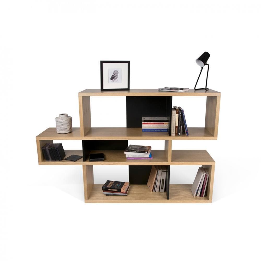 TemaHome London 001, bibliothèque d’une hauteur de 100 cm, en bois, chêne / noir