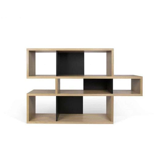 TemaHome London 001, bibliothèque d’une hauteur de 100 cm, en bois, chêne / noir