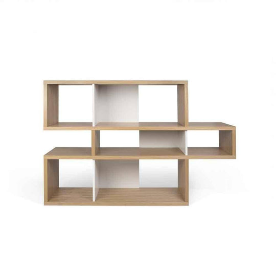 TemaHome London 001, bibliothèque d’une hauteur de 100 cm, en bois, chêne / blanc