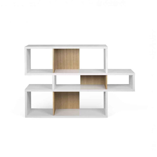 TemaHome London 001, bibliothèque d’une hauteur de 100 cm, en bois blanc / chêne