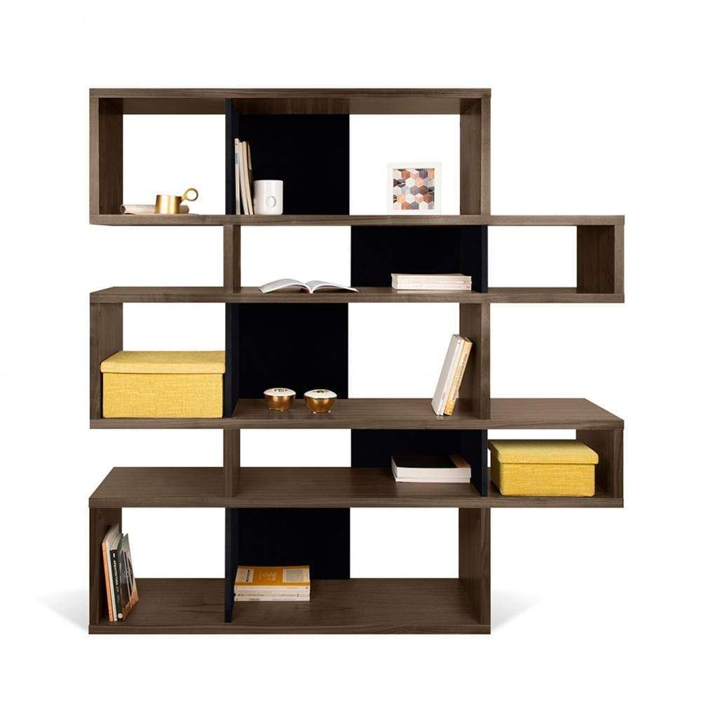 TemaHome London 002, bibliothèque d’une hauteur de 160 cm, en bois, noyer / noir