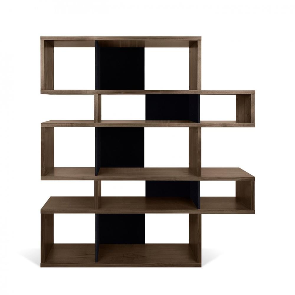 TemaHome London 002, bibliothèque d’une hauteur de 160 cm, en bois, noyer / noir