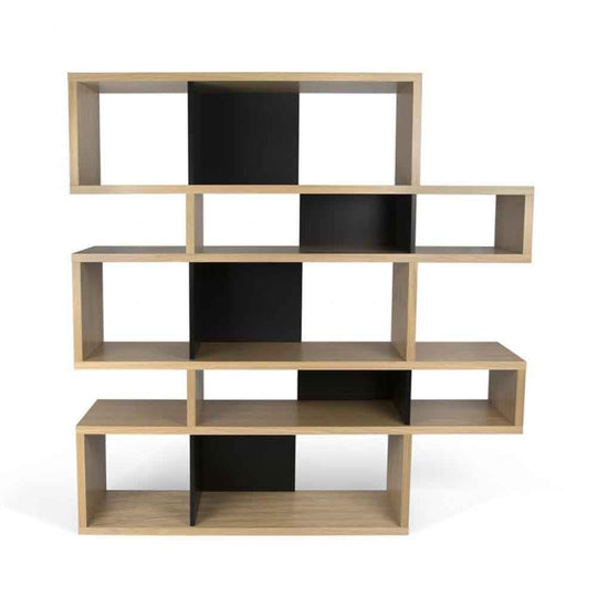 TemaHome London 002, bibliothèque d’une hauteur de 160 cm, en bois, chêne / noir