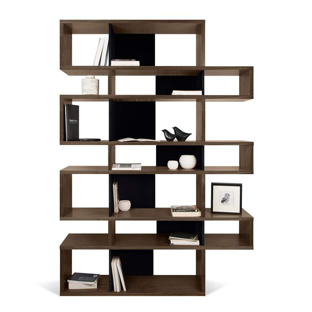 TemaHome London 003, bibliothèque d’une hauteur de 220 cm, en bois, noyer / noir