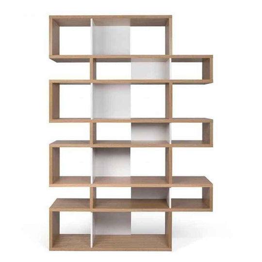 TemaHome London 003, bibliothèque d’une hauteur de 220 cm, en bois, chêne / blanc