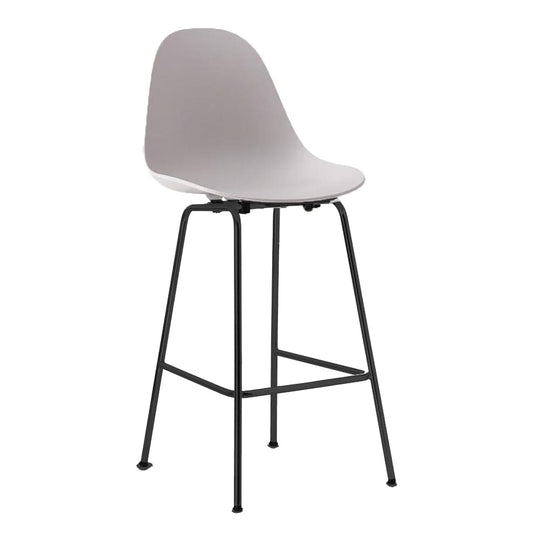 Ta de TOOU Design, tabouret de comptoir d'intérieur avec une assise de 26", base noir, assise gris clair