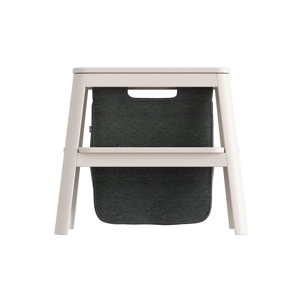 Umage Step it up, tabouret avec marche et sac, en bois et polyester,  blanc perle