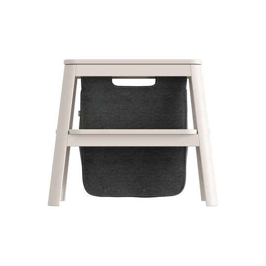 Umage Step it up, tabouret avec marche et sac, en bois et polyester,  blanc perle