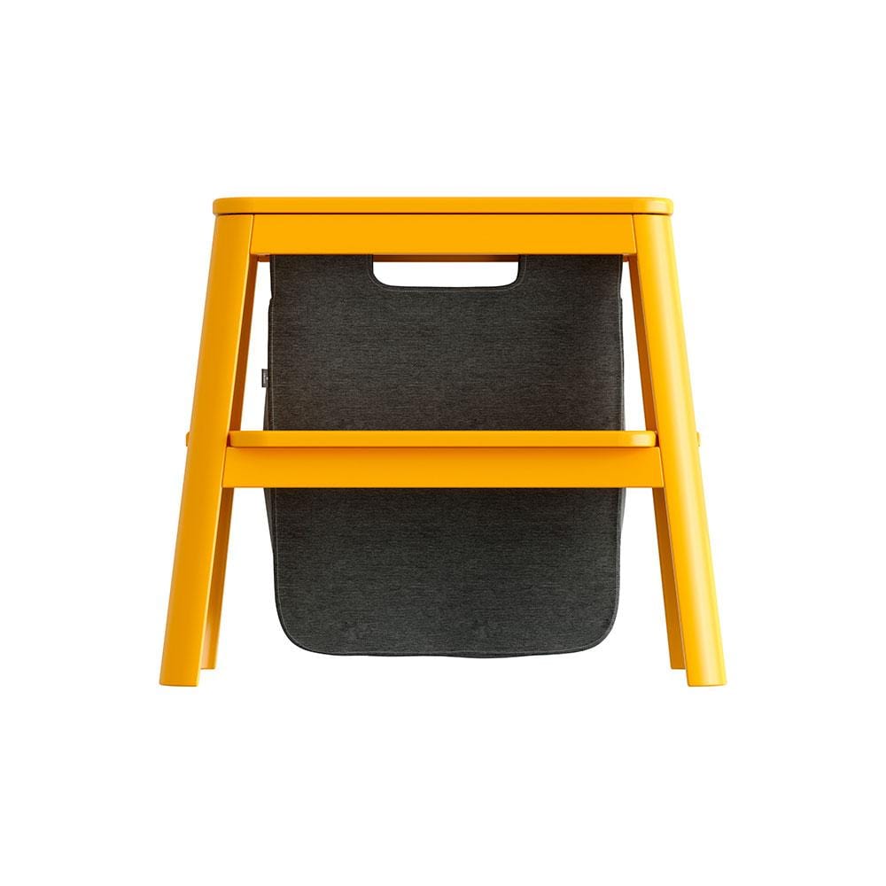 Umage Step it up, tabouret avec marche et sac, en bois et polyester,  jaune safran